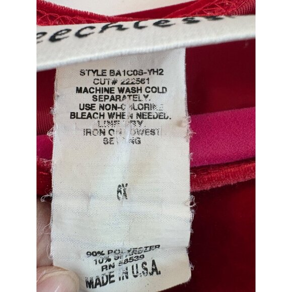 Girls Velvet Long Sleeve Red Dress With Flower Accent By‎ Speechless Size 6X - Picture 6 of 7